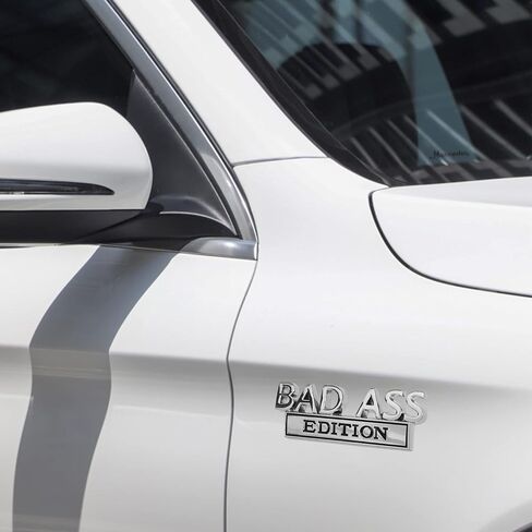 قطعتان من شعار إصدار Bad Ass للسيارة، شارة شعارات خارجية للسيارة ملصق ثلاثي الأبعاد، ملصق سيارة ثلاثي الأبعاد مع لاصق 3M، مناسب لجميع السيارات in Kuwait