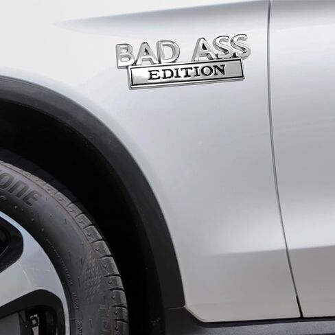 قطعتان من شعار إصدار Bad Ass للسيارة، شارة شعارات خارجية للسيارة ملصق ثلاثي الأبعاد، ملصق سيارة ثلاثي الأبعاد مع لاصق 3M، مناسب لجميع السيارات in Kuwait
