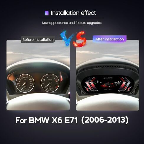 12.3 Inch Digital Gauge Cluster Virtual Cockpit for BMW X6 E71 E72 2007-2013 LCD Instrument Dashboard Speedometer Screen Panel Head Unit in Saudi Arabia