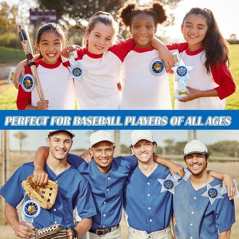 24 Pcs Clear Acrylic Baseball Champion Trophy Award Bulk for Adult Baseball Player 6.5 Inch Star MVP Medals Participation Award Trophies for Sports Competition Rewards Prizes in Saudi Arabia