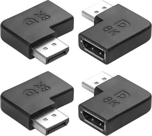 CERRXIAN 8K DisplayPort to DisplayPort Adapter, DP Male to Female Extension Cable Converter with 8K@60Hz, 4K@120Hz for Desktop Hosts,Laptops, Monitors,High-Definition TV etc - 4Pack in Saudi Arabia
