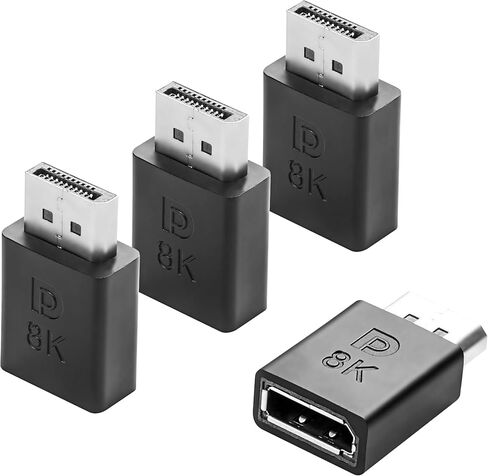 CERRXIAN 8K DisplayPort to DisplayPort Adapter, DP Male to Female Extension Cable Converter with 8K@60Hz, 4K@120Hz for Desktop Hosts,Laptops, Monitors,High-Definition TV etc - 4Pack in Saudi Arabia