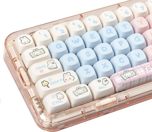 Pink PBT Keycaps MOA Profile Cute Keycap Set 139 Keys Milk Candy Rabbit DYE-SYB Keycap for Mx Cherry Mechanical Keyboard 61/64/84/87/104/108 Layout in Kuwait