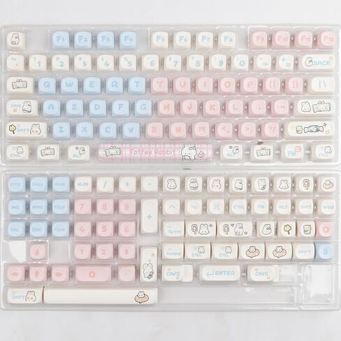 Pink PBT Keycaps MOA Profile Cute Keycap Set 139 Keys Milk Candy Rabbit DYE-SYB Keycap for Mx Cherry Mechanical Keyboard 61/64/84/87/104/108 Layout in Kuwait