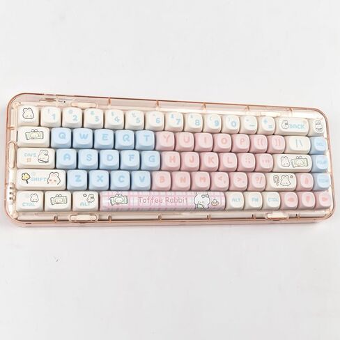 Pink PBT Keycaps MOA Profile Cute Keycap Set 139 Keys Milk Candy Rabbit DYE-SYB Keycap for Mx Cherry Mechanical Keyboard 61/64/84/87/104/108 Layout in Kuwait