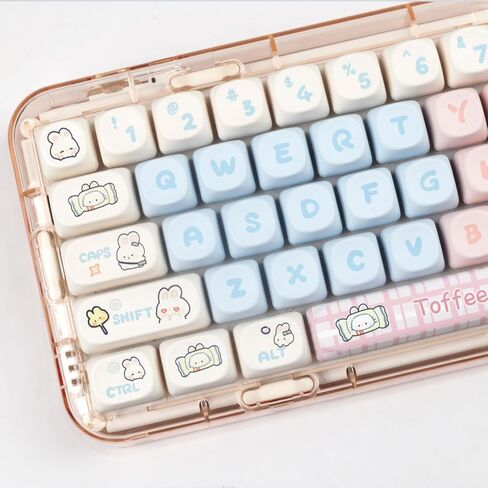 Pink PBT Keycaps MOA Profile Cute Keycap Set 139 Keys Milk Candy Rabbit DYE-SYB Keycap for Mx Cherry Mechanical Keyboard 61/64/84/87/104/108 Layout in Kuwait