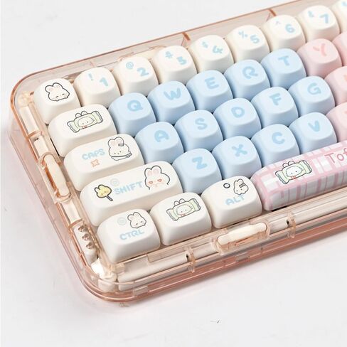 Pink PBT Keycaps MOA Profile Cute Keycap Set 139 Keys Milk Candy Rabbit DYE-SYB Keycap for Mx Cherry Mechanical Keyboard 61/64/84/87/104/108 Layout in Kuwait
