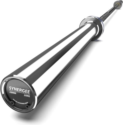 Synergee Open 15kg and 20kg Black Phosphate and Chrome Olympic Barbell. Rated 1000lbs for Weightlifting and Powerlifting. in Saudi Arabia