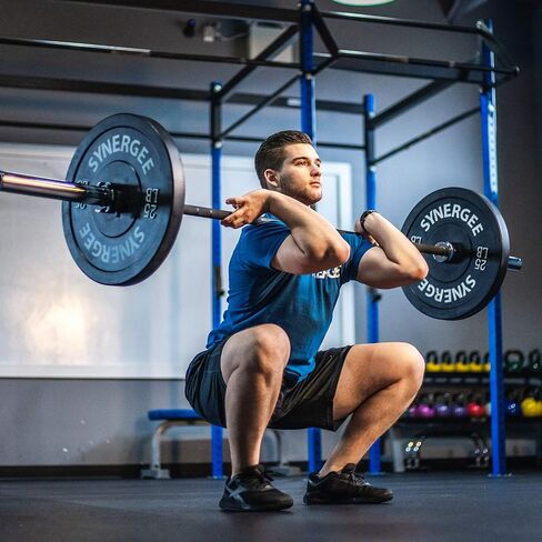 Synergee Open 15kg and 20kg Black Phosphate and Chrome Olympic Barbell. Rated 1000lbs for Weightlifting and Powerlifting. in Saudi Arabia