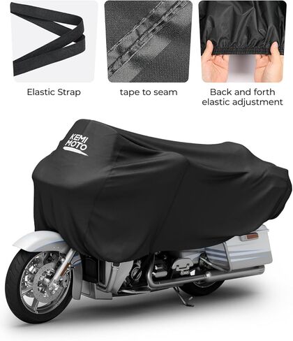 غطاء دراجة نارية من KEMIMOTO، نصف غطاء للدراجة الترابية، لنماذج التجول Road King Street Glide Road Glide مقاوم للماء ومقاوم للماء في الهواء الطلق وحماية من جميع الأحوال الجوية من الغبار وأشعة الشمس والمطر، أسود in Kuwait