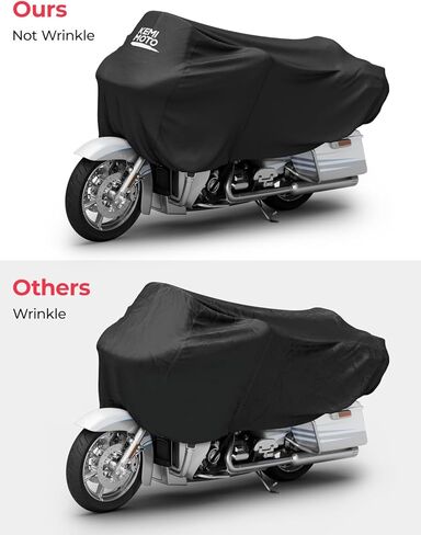 غطاء دراجة نارية من KEMIMOTO، نصف غطاء للدراجة الترابية، لنماذج التجول Road King Street Glide Road Glide مقاوم للماء ومقاوم للماء في الهواء الطلق وحماية من جميع الأحوال الجوية من الغبار وأشعة الشمس والمطر، أسود in Kuwait