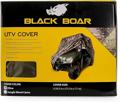 غطاء الخنزير الأسود UTV، يحمي UTV الخاص بك من المطر والثلج والأوساخ والحطام والأشعة فوق البنفسجية الضارة أثناء التخزين (تمويه الغابة) (66023) in Kuwait