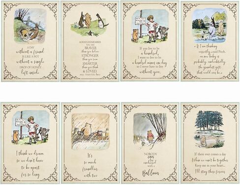 16 قطعة من مطبوعات ويني الكلاسيكية المطبوعة لحفلات استقبال المولود الجديد، ومستلزمات حفلات أعياد الميلاد، وبطاقات تزيين غرف الأطفال. in Kuwait