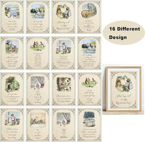 16 قطعة من مطبوعات ويني الكلاسيكية المطبوعة لحفلات استقبال المولود الجديد، ومستلزمات حفلات أعياد الميلاد، وبطاقات تزيين غرف الأطفال. in Kuwait