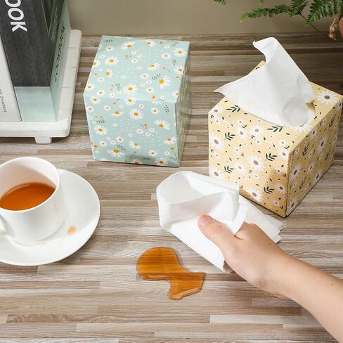 Mifoci 12 Pack Square Tissues Cube Box Travel Facial Tissues Cube Boxes with 50 Sheets Each, 3 Ply Soft Facial Tissues Bulk for Car Toilet Household School Family Office Travel (Daisy)(Daisy) in Saudi Arabia