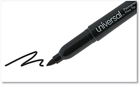 Universal Pen Style Permanent Markers, Fine Point, Black, Dozen in Saudi Arabia