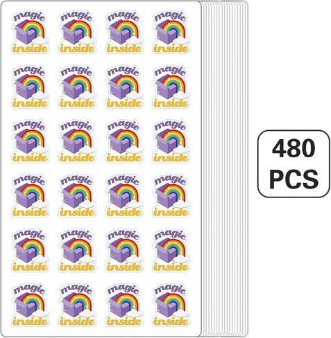 240 Happy Mail Rainbow Small Business Theme Stickers, Thank You, Packaging Envelop Seals in Kuwait