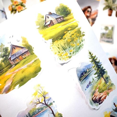 Scrapbook Stickers Aesthetic Junk Journal Book for Adults Journaling Dual-Material Pre-Cut Junk Journal Stickers for Bullet Journals Scrapbooking Supplies Bujo DIY Crafts Art (Spring Notes) in Saudi Arabia
