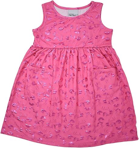 Flap Happy Girls' UPF 50+ Dahlia Sleeveless Dress with Pockets - Soft Jersey, Summer Play & Beach in Saudi Arabia