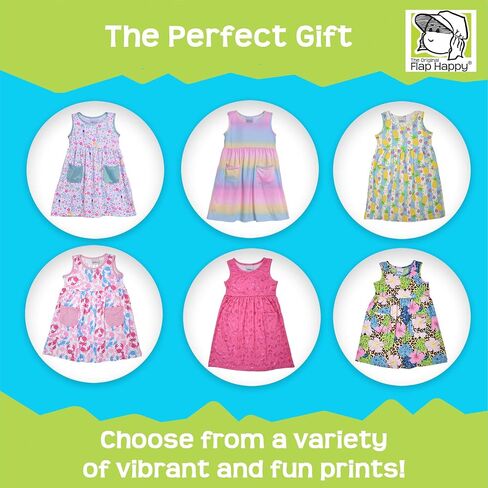 Flap Happy Girls' UPF 50+ Dahlia Sleeveless Dress with Pockets - Soft Jersey, Summer Play & Beach in Saudi Arabia