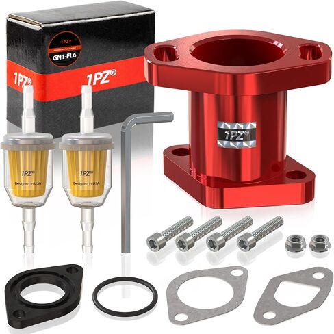 1PZ GN1-FL6 أداء مشعب مدخل أنبوب السحب مع مجموعة براغي بديلة لـ Predator 212cc coleman Honda ct200u GX160 GX200 6.5HP OHV 196cc KT196 Clones Moto Go Kart Mini Bike in Saudi Arabia