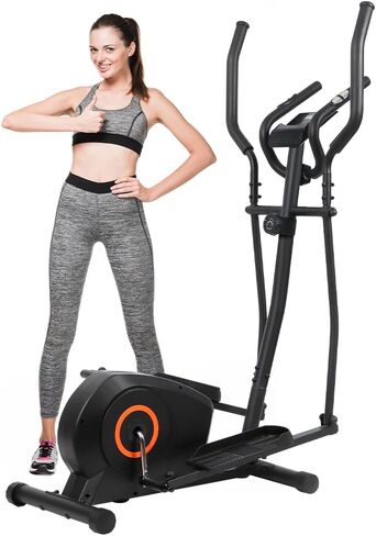 Panana Magnetic Elliptical Machine Quiet Smooth Stepping Elliptical Trainer Exercise Equipment w/ 8 Levels Adjustable Resistance,Wheels,Flywheel,LCD Monitor Pulse Sensor,Ipad Holder Home Gym Office in Kuwait