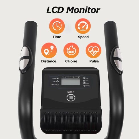 Panana Magnetic Elliptical Machine Quiet Smooth Stepping Elliptical Trainer Exercise Equipment w/ 8 Levels Adjustable Resistance,Wheels,Flywheel,LCD Monitor Pulse Sensor,Ipad Holder Home Gym Office in Kuwait