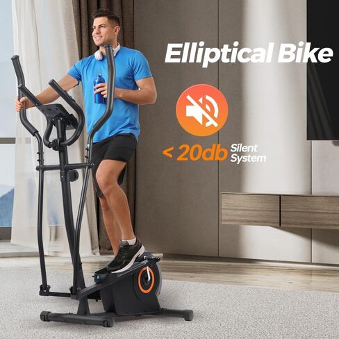 Panana Magnetic Elliptical Machine Quiet Smooth Stepping Elliptical Trainer Exercise Equipment w/ 8 Levels Adjustable Resistance,Wheels,Flywheel,LCD Monitor Pulse Sensor,Ipad Holder Home Gym Office in Kuwait