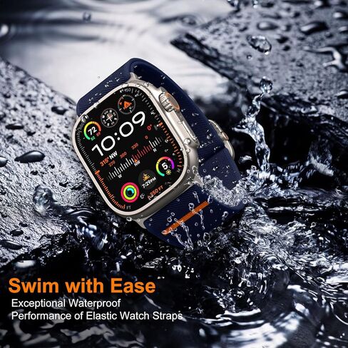 EOMTAM Stretchy Nylon Sport Band Compatible for Apple Watch Band 42mm 44mm 45mm 49mm Men,Wristbands for iWatch Series 9 Ultra 2/1 8 SE 7 6 5 4 3 in Kuwait