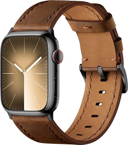 Vintage Leather Band Compatible with Apple Watch Band 44mm 45mm 49mm 42mm 41mm 40mm 38mm Men Women, Top Grain Genuine Leather Watch Strap for iWatch Series 9 8 7 6 5 4 3 2 1 SE Ultra/Ultra 2 in Saudi Arabia