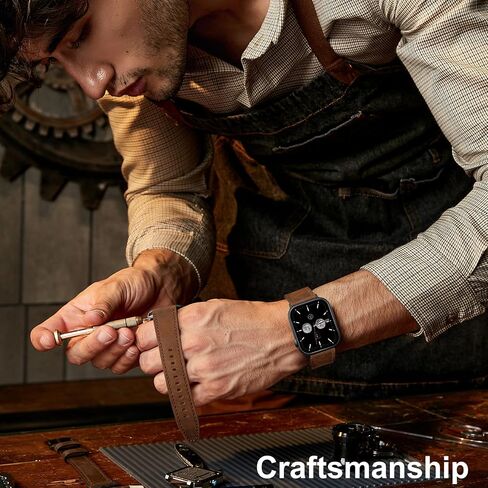 Vintage Leather Band Compatible with Apple Watch Band 44mm 45mm 49mm 42mm 41mm 40mm 38mm Men Women, Top Grain Genuine Leather Watch Strap for iWatch Series 9 8 7 6 5 4 3 2 1 SE Ultra/Ultra 2 in Saudi Arabia