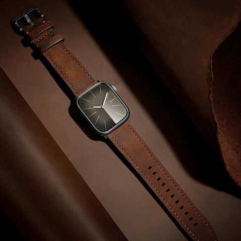 Vintage Leather Band Compatible with Apple Watch Band 44mm 45mm 49mm 42mm 41mm 40mm 38mm Men Women, Top Grain Genuine Leather Watch Strap for iWatch Series 9 8 7 6 5 4 3 2 1 SE Ultra/Ultra 2 in Saudi Arabia
