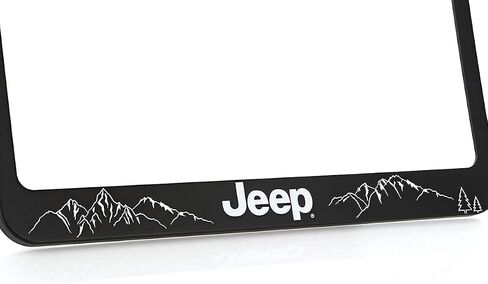 Jeep Black Plastic License Plate Frame Holder - Let The Adventure Begin in Saudi Arabia