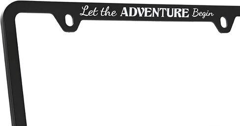 Jeep Black Plastic License Plate Frame Holder - Let The Adventure Begin in Saudi Arabia