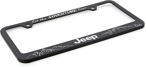 Jeep Black Plastic License Plate Frame Holder - Let The Adventure Begin in Saudi Arabia