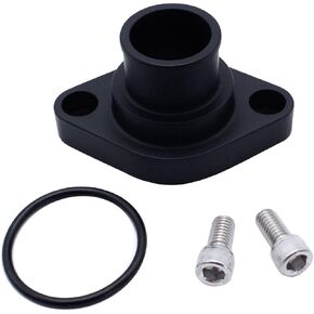 1 SET SHLPDFM BLACK Steel Chevy Water Neck Swivel Polished aluminum Water Neck Thermostat Housing Compatible with SB BB Mopar 273 318 340 360 361 383 400 413 426w 440 engines