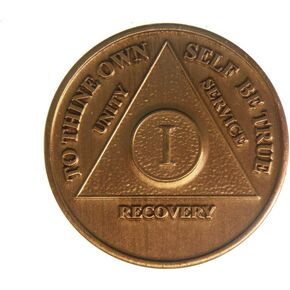 1 Year Bronze AA (Alcoholics Anonymous) Birthday - Anniversary Recovery Medallion/Coin/Chip