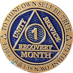 1 Month AA Medallion Reflex Antique and Blue Color Bronze 30 Day Chip