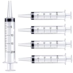 Blunt Tip Food Syringe with Needle - Resin Refilling Glue Lube Liquid Plastic Syringes, 15 Pack - 20, 10, 5, 3, 1ml/cc Syringes for Lip Gloss Base Ink Precision Oil Craft Applicator