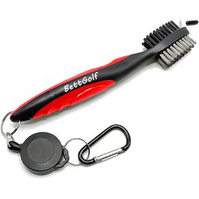 Golf Club Brush and Groove Cleaner Brush Brushes in 5 for Golf Shoes/Golf Club/Golf/Golf Groove, Attach 2 feet Retractable Zip-line Aluminum Carabiner