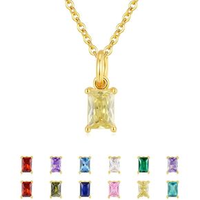 Gold Birthstone Necklace for Women Girls, Diamond Dainty Emerald Necklace for Women Mothers, Cubic Zirconia Pendant Necklace Jewelry Birthday Gift for Her Mom Wife Girlfriend Daughter