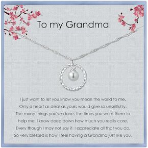 Grandma Necklace Generation Necklace Sterling Silver Necklace Round Circle Necklace for Grandma Gifts Grandma Mother's Day Gifts Birthday Gifts Christmas Gifts