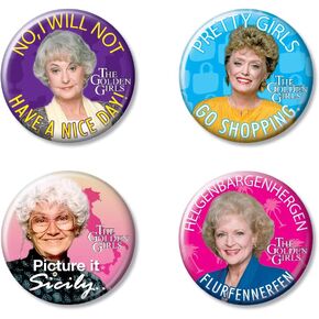 Ata-Boy The Golden Girls Characters Set of 4 1.25" Collectible Buttons…