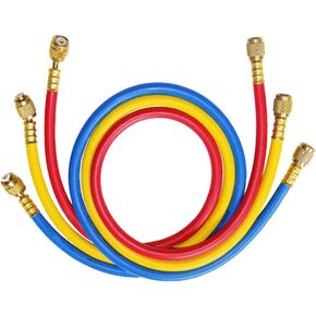 beduan AC Charging Hose 1/4" SAE Flare Thread HVAC Air Condition Refrigerant Charging Hose 36" for R134a R12 R22 R502（Pack of 3）
