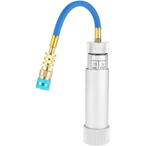 AC Dye Oil Injector, HVAC Oil Dye Injector with R134A Snap Quick Coupler, for R134A R410A R22 R12 Refrigerant System with 1/4" SAE Connector
