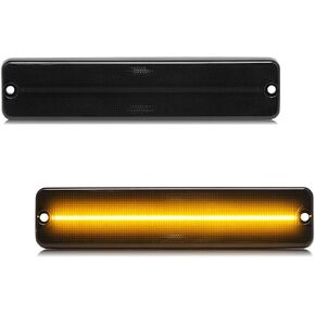 LED Side Marker Lights Compatible with Wrangler YJ 1987-1995, Amber Front Bumper Marker Light Indicator Replace OEM Sidemarker 56001424