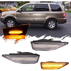 For 2006 2007 2008 Honda Pilot,2009 2010 Honda Element SC Passenger Front Bumper Fender Side Marker Lights Housing 34301S9VA01 HO2571100 34301-S9V-A01 Smoked Lens