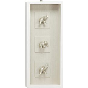 Deco 79 Shadow Box, 12" L x 3" W x 28" H, Silver