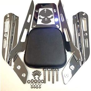 XKH Skull Zombie Style Backrest Sissy Bar with Leather Pad Compatible with Honda VTX 1300C 1800C 1986-2012 Chrome See description Compatible with detail [B013T5H1YU]