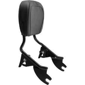 Hogworkz® Detachable Shorty Sissy Bar Backrest - Compatible with 2009-2022 Harley Davidson Street Glide Road King Electra Glide Road Glide Ultra - Black